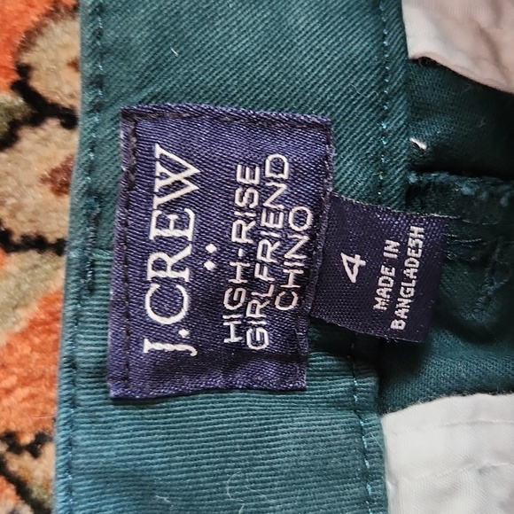 J. Crew High Rise Girlfriend Chino 4 Dark Teal - Picture 3 of 14